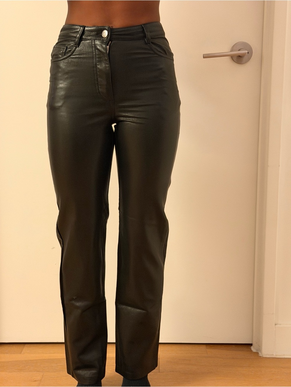 Aritzia Straight-Leg Faux Leather Pants